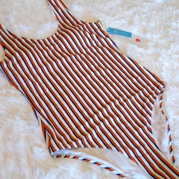Nwt Cupshe one piece swimsuit orange and blue size M - Picture 2 of 6